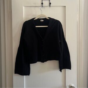 Anthropologie Black Cardigan with Flared Sleeves